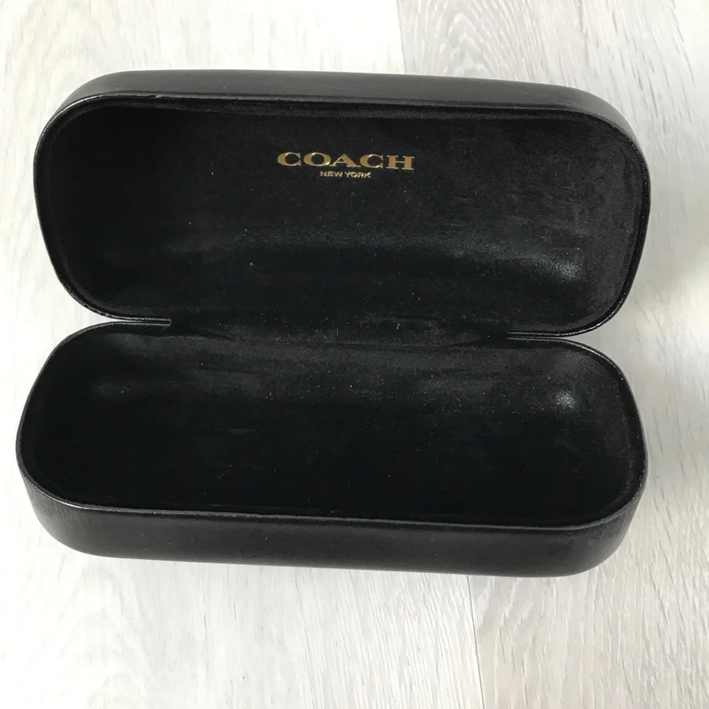 COACH BLACK SUNGLASS CASE HARDE CLAM SHELL STORAGE TRAVEL